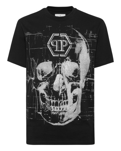 Round Neck T-Shirt Skull Strass
