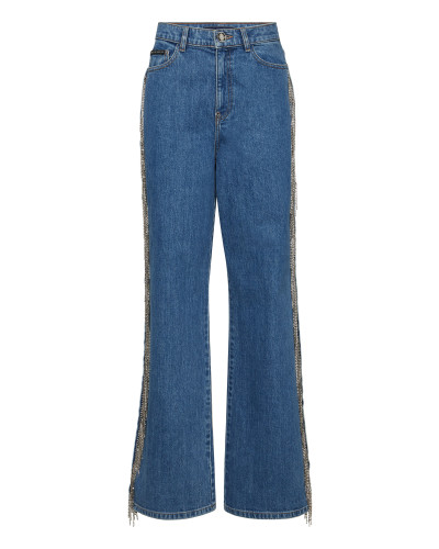 Skater Fit Jeans Crystal Fringes