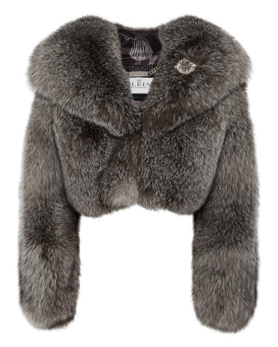 Fox Fur Hooded Short Jacket