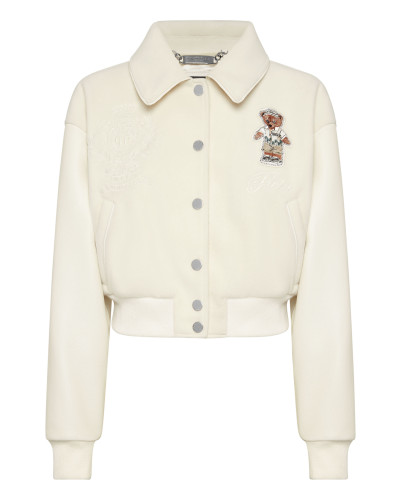 Wool and Leather College Bomber Teddy