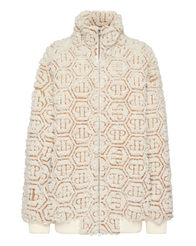 Teddy Maxi Bomber Jacket Monogram