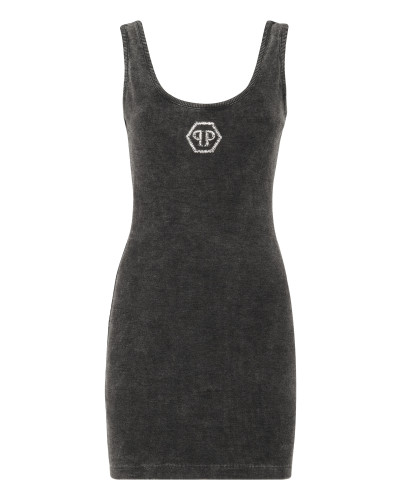 Rib Mini Tank Dress Hexagon