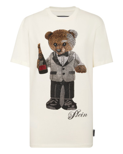 Cotton Man Fit T-Shirt Teddy Waiter Strass