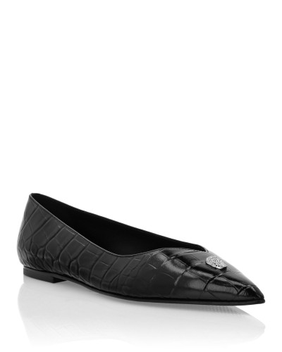Asymmetric Ballerina Flats Skull