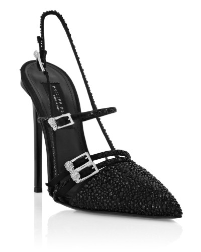 Multi-Strap High-Heel Slingbacks 12 Mix Strass