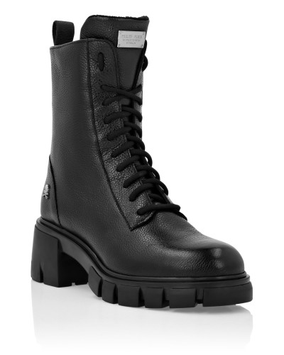 Leather Low Flat Boots