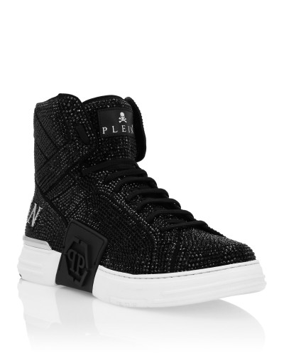 HI-TOP SNEAKERS MONEY KICK$ SUEDE CRYSTAL HEXAGON