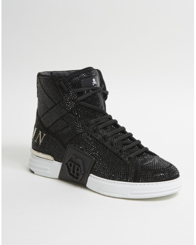 HI-TOP SNEAKERS MONEY KICK$ SUEDE CRYSTAL HEXAGON