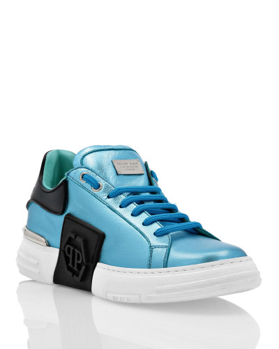 Laminated Leather PHANTOM KICK$ Lo-Top Sneakers Iconic Plein