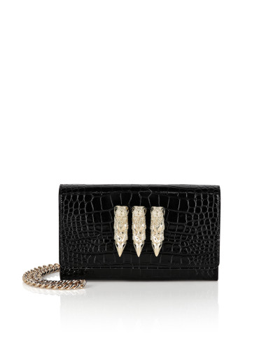 Small Croco Embossed Clutch Eagle