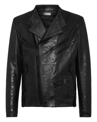 PYTHON SKULL  PRINTED PERFECTO  JACKET