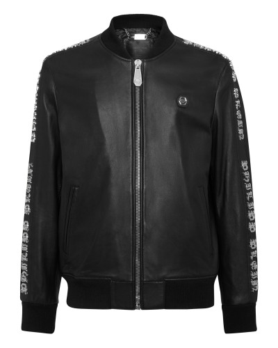Leather Bomber Gothic Plein