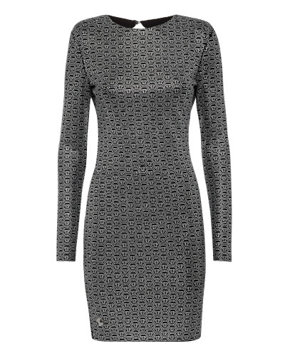 Mini Dress LS Crystal with Crystals