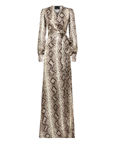 Python Silk Print Long Dress