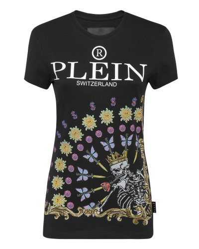 T-shirt Sexy Pure Skeleton tattoo with Crystals