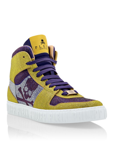 HI-TOP SNEAKERS NOTORIOUS CRYSTAL SKULL with Crystals