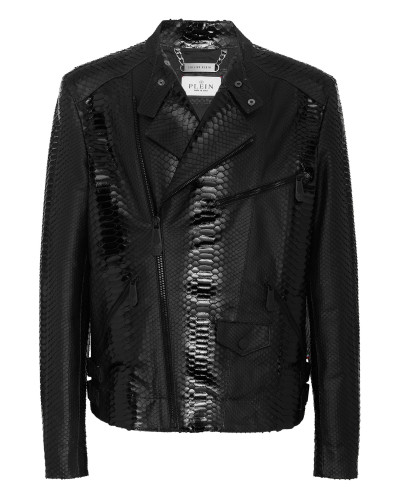 Python Leather Bomber Skull Python Leather Bomber Skull