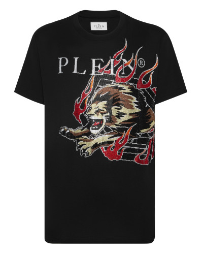 T-shirt Round Neck SS with crystals Lion Circus