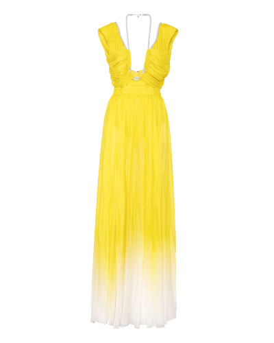 Chiffon Plisse Long Dress Degrade'