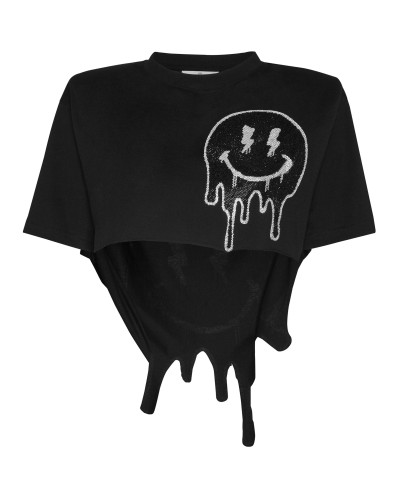 Cropped T-shirt Round Neck SS Smile