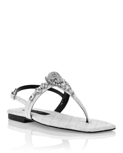 Flat Nappa Sandals Crystal
