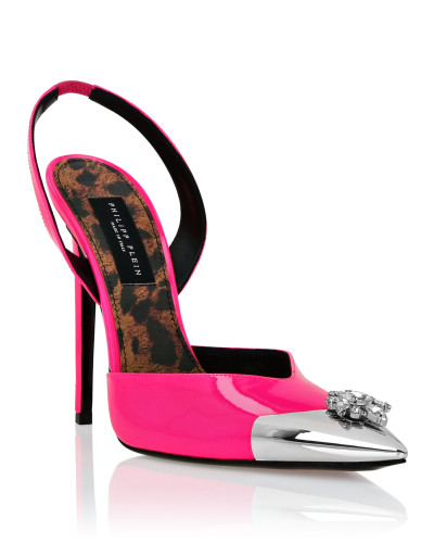 Patent Leather Sling-backPumps Brooches