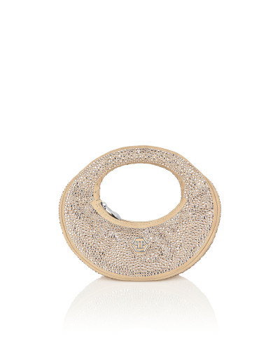 Suede Mini Handle Bag Strass