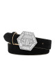 Saffiano Leather Belt Hexagon