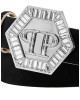 Saffiano Leather Belt Hexagon