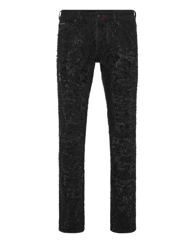 Denim Trousers Rock Star Tribal Strass