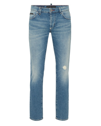 Denim Trousers Super Straight Cut 5 Pockets Signature