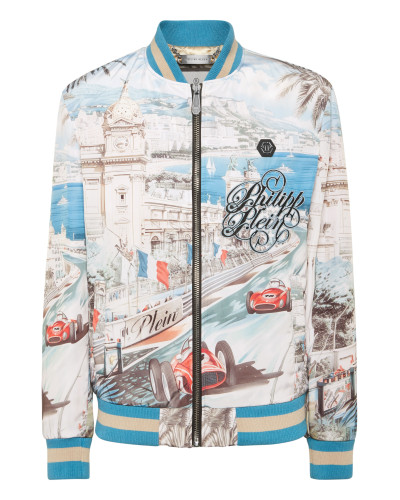 Satin Bomber Jacket Monaco Cote d'Azur