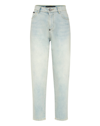 Denim Trousers Mom Fit Logo