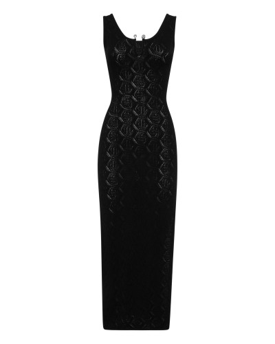 Viscose Long Dress Monogram