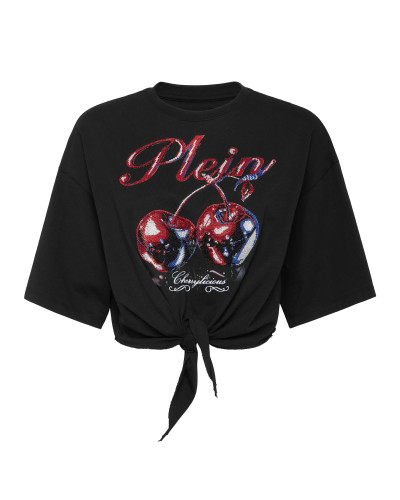 T-shirt Round Neck SS Bow Cropped Cherry