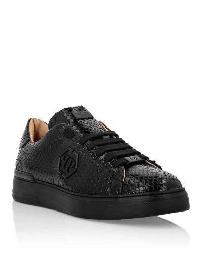 Python Leather Lo-Top Sneakers Hexagon