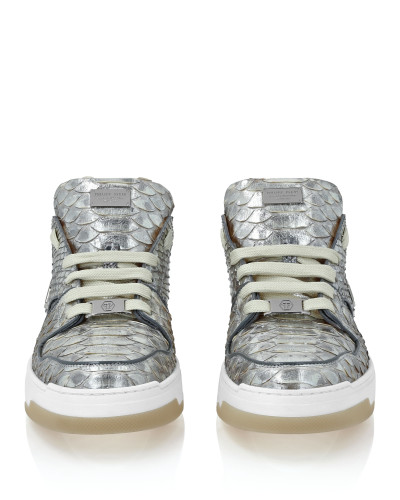 Python Leather Lo-Top Sneakers Hexagon