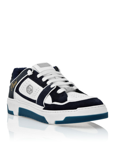 Mix Leather Lo-Top Sneakers Hexagon