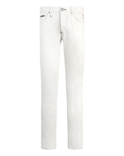 Super Straight Cut Jeans Embroidery Monogram