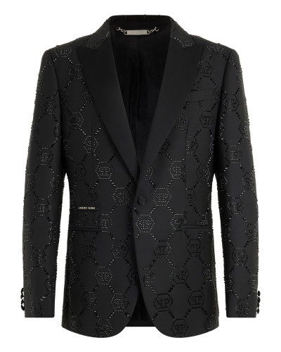 Wool Blazer With Stin Details Monogram