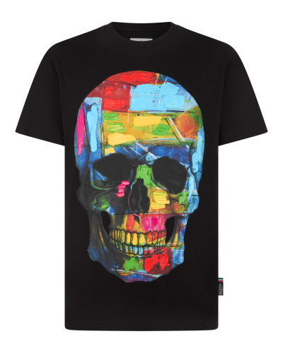 Round Neck T-Shirt Painted Skull
