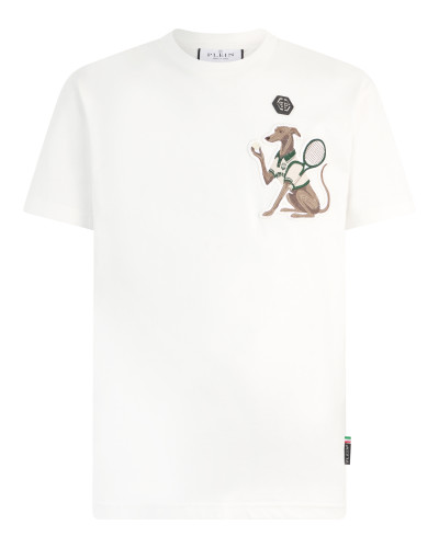 Round Neck T-Shirt Tennis Pet Patch