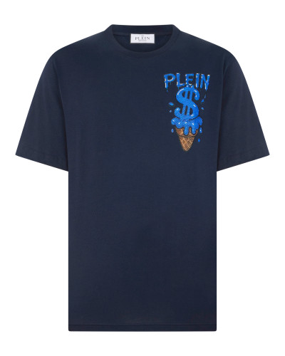 Round Neck T-Shirt Ice Cream Dollar Patch