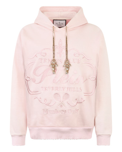 Washed Hoodie Tennis Club Crystals