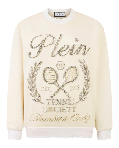 Washed Sweatshirt Tennis Society Strass