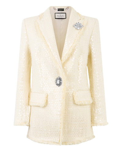 Tweed Boyfriend's Fit Blazer Paillettes