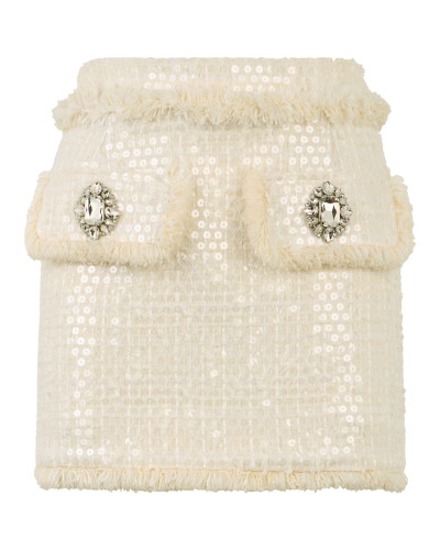 Tweed Mini Skirt Paillettes