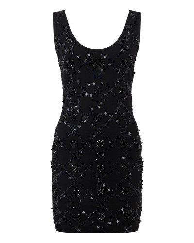 Mini Tank Dress Rhomb Flowers Strass