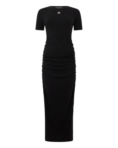 Open Back Maxi T-Shirt Dress Signature Pendant Signature