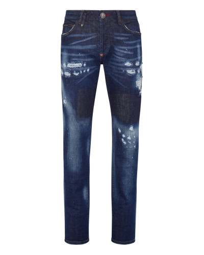 Bandana  Denim Trousers Super Straight Cut Paisley